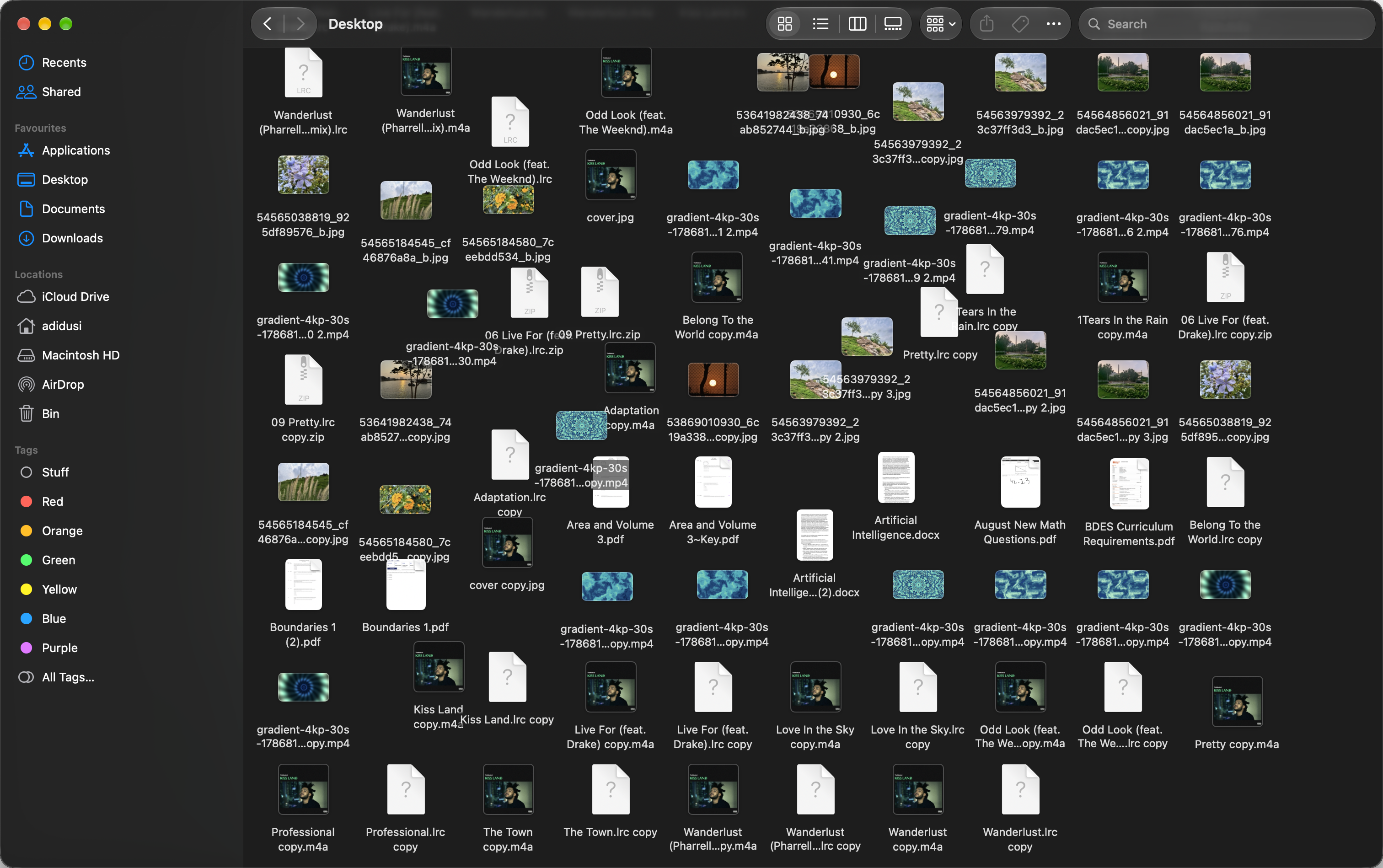 Unorganized messy desktop with scattered files